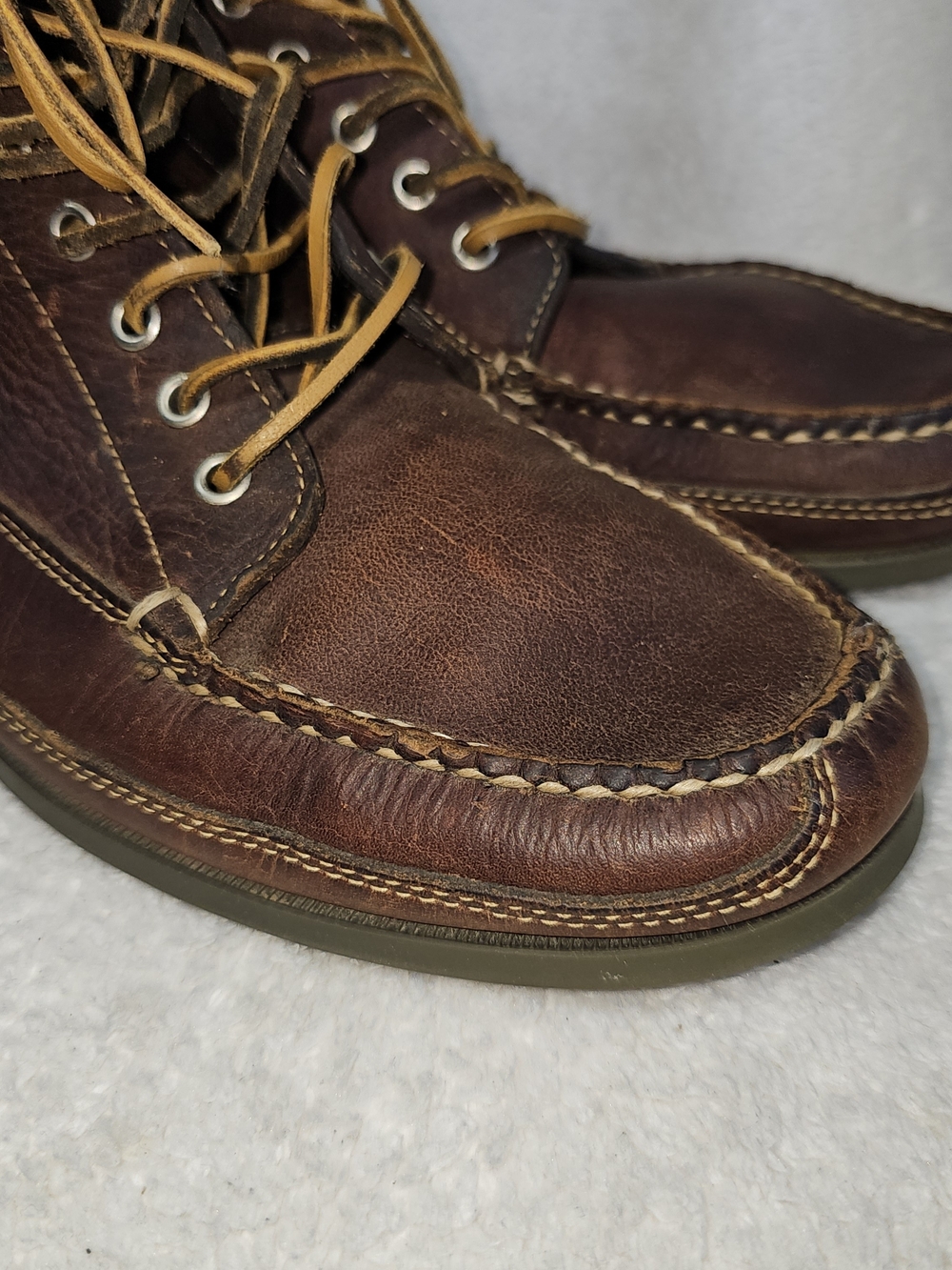 L.L. Bean Handsewn Moccasins, Ranger Moc Signature Leather Boots Men's 12 D. - Picture 7 of 16